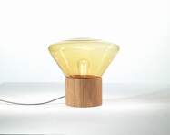 Stolová lampa Muffins WOOD 01 PC849, amber / natural waxed oak