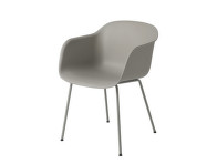 Stolička Fiber Arm Chair, tube base, grey