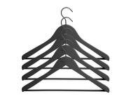 Ramienka Soft Coat Hanger Wide Black w. Bar, set 4ks