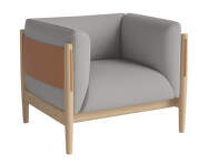 Kreslo Dive White Oak, Ascot light grey/cognac leather