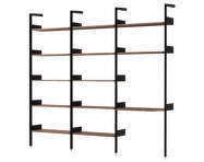 Policová zostava Rombe Konfigurácia G, anthracite/lacquered walnut