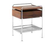 Odkladací stolík Alima NDS3, chrome / walnut