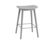 Barová stolička Fiber Stool 65cm Wood Base, grey