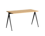 Pracovný stôl Pyramid Table 01, 140 x 65 x 74 cm, black powder coated steel / clear lacquered solid oak