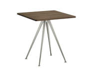 Kaviarenský stolík Pyramid Table 21, 70 x 70 x 74 cm, beige powder coated steel / smoked solid oak