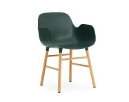 Stolička Form s podpierkami rúk, green/oak
