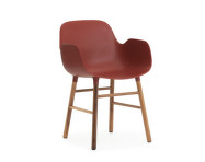 Stolička Form s podpierkami rúk, red/walnut