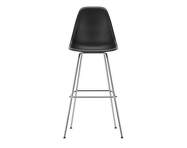 Barová stolička Eames Plastic High, deep black/chrome