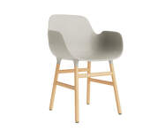 Stolička Form s podrúčkami, light grey/oak