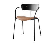 Stolička Pavilion AV4, black lacquered oak / cognac