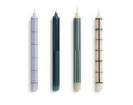 Sviečky Pattern Candle set 4ks, green and silver