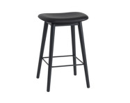 Barová stolička Fiber 65cm wood base, black leather