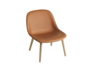 Kreslo Fiber Lounge Chair, wood base, cognac/oak