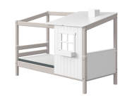 Domčeková posteľ s jedným okienkom Classic, grey washed/white