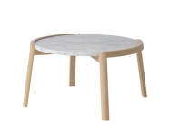 Konferenčný stolík Mix Ø65, white oiled oak/grey white marble