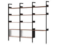 Policová zostava Rombe Konfigurácia J, anthracite/lacquered walnut