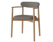Čalúnená jedálenská stolička Merge s podrúčkami Oiled Oak, steel grey