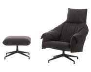 Kreslo Bascule Highback s otomanom, Cento / truffle / black