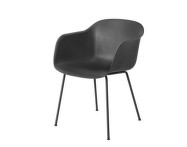 Stolička Fiber Arm Chair, tube base, black