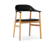 Stolička Herit Armchair Oak Leather, black