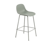Barová stolička Fiber Stool 65cm s opierkou, Tube Base, dusty green