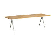 Jedálenský stôl Pyramid Table 02, 250 x 85 x 74 cm, beige powder coated steel / clear lacquered solid oak