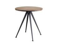 Kaviarenský stolík Pyramid Table 21, Ø70 x 74 cm, black powder coated steel / smoked solid oak