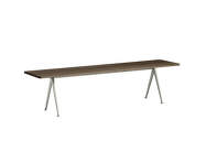 Lavica Pyramid Bench 12 190 cm, beige powder coated steel / smoked solid oak