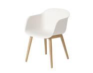 Stolička Fiber Arm Chair, wood base, natural white/oak