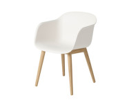 Stolička Fiber Armchair Wood Base, natural white/oak