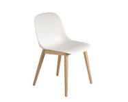Stolička Fiber Side Chair Wood Base, natural white/oak