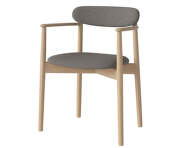 Čalúnená jedálenská stolička Merge s podrúčkami White Oak, steel grey