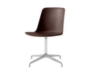 Kancelárska stolička Rely HW11, polished aluminium / burnt umber