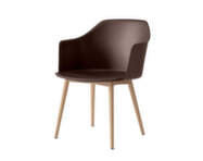 Stolička Rely HW76 s podrúčkami, oak / burnt umber