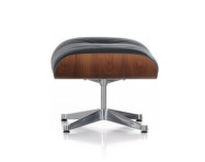 Ottoman Eames Lounge, black pigmented walnut