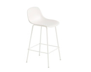 Barová stolička Fiber Stool 65cm s opierkou, Tube Base, natural white
