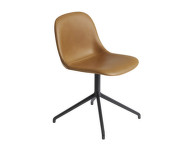 Stolička Fiber Side Chair Swivel Base, cognac leather / black