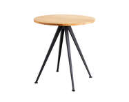 Kaviarenský stolík Pyramid Table 21, Ø70 x 74 cm, black steel / oiled solid oak