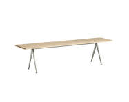 Lavica Pyramid Bench 12 190 cm, beige powder coated steel / matt lacquered solid oak