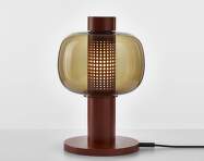 Stolová lampa Bonbori Small PC1164, smoke brown / copper metallic