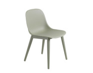 Stolička Fiber Side Chair Wood Base, dusty green