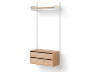 Policová zostava Wardrobe Shelf Cabinet w. Drawers 1, oak/white