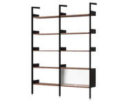 Policová zostava Rombe Konfigurácia C, anthracite/lacquered walnut