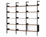 Policová zostava Rombe Konfigurácia H, anthracite/lacquered walnut