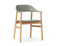 Stolička Herit Armchair Oak Leather, dusty green