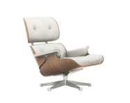 Kreslo Eames Lounge Chair, white pigmented walnut
