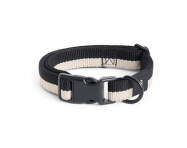 Obojok pre psa Dogs Collar Flat S/M, black/white