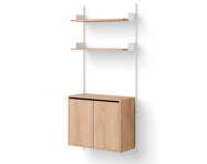 Policová zostava Wall Shelf 1900 Cabinet Tall w. Doors, oak/white
