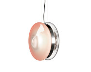 Závesná lampa Orbital, pink/polished nickel