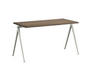 Pracovný stôl Pyramid Table 01, 140 x 65 x 74 cm, beige powder coated steel / smoked solid oak